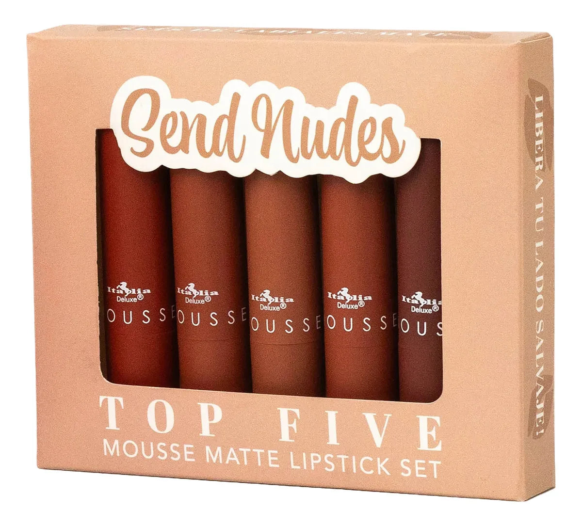 🔥 SET DE 5 LABIALES MOUSSE MATTE LARGA DURACIÓN 💄 RESISTENTE AL AGUA 💧 – ITALIA DELUXE