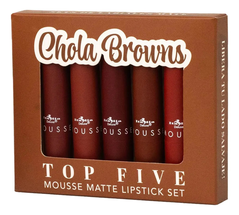 🔥 SET DE 5 LABIALES MOUSSE MATTE LARGA DURACIÓN 💄 RESISTENTE AL AGUA 💧 – ITALIA DELUXE