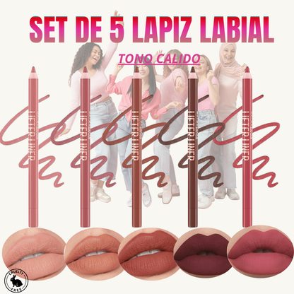 👄🔥SET DE 5 LAPIZ LABIAL, TONOS IRRESISTIBLES MATE CON ACIDO HIALURONICO🎀🔥 OFERTA🔥