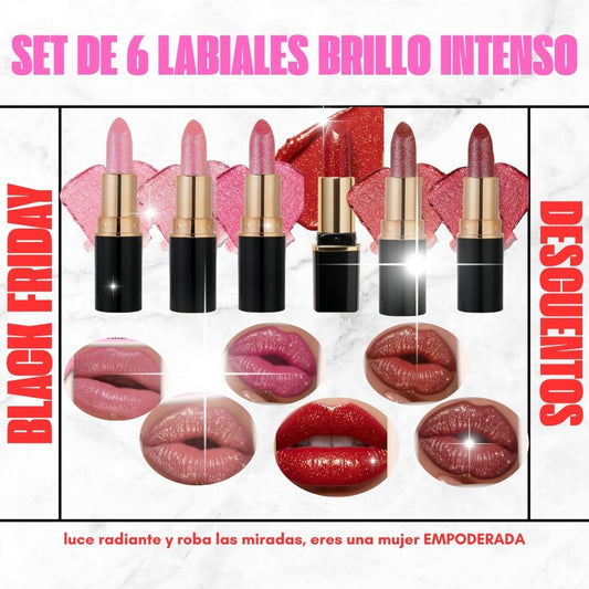 🔥 BLACK FRIDAY PREMIUM💋6 LABIALES DE BRILLO EXTREMO & DURACIÓN 24H 💄😍